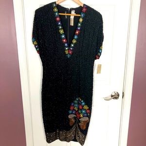 Vintage smoke show hand beaded dress- ART!